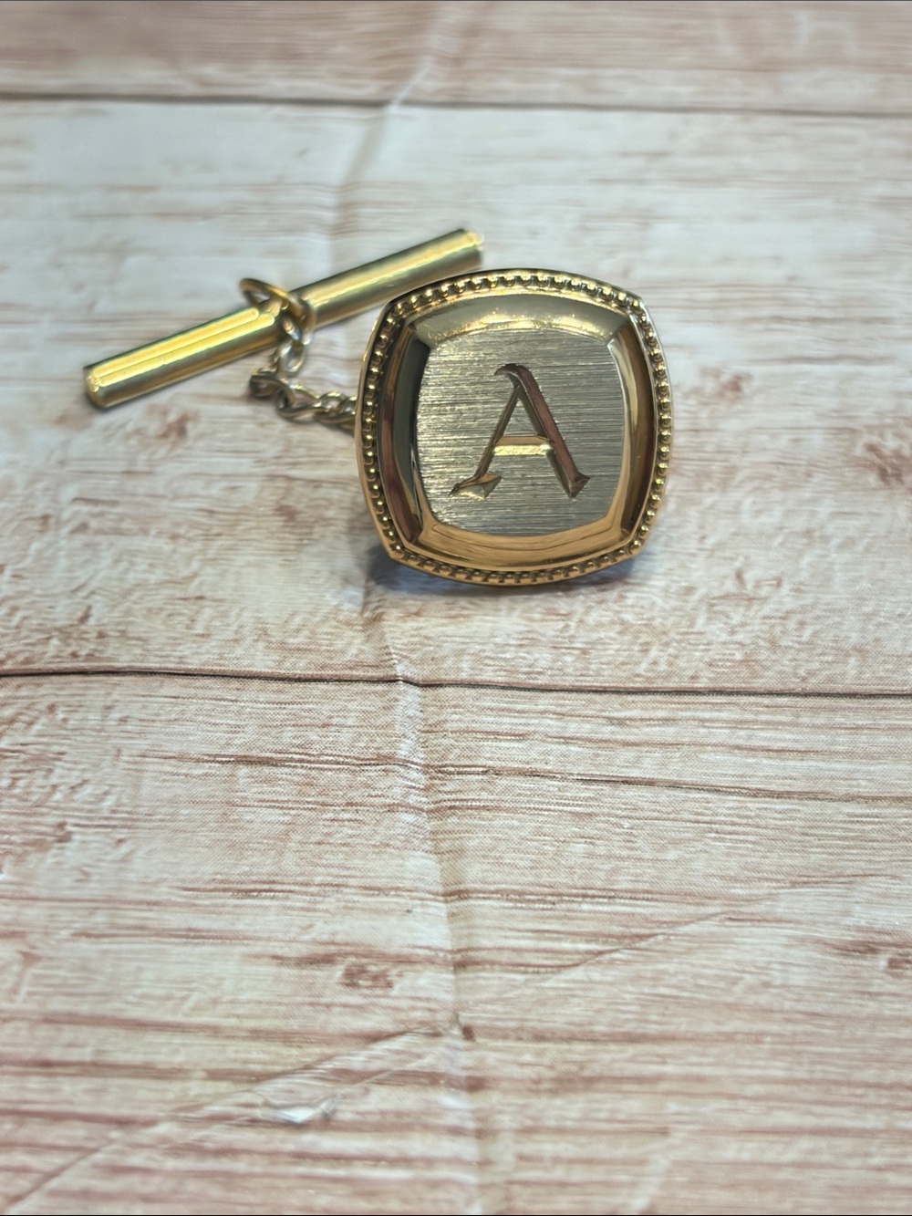 Vintage Gold Monogram "A" Tie Tack